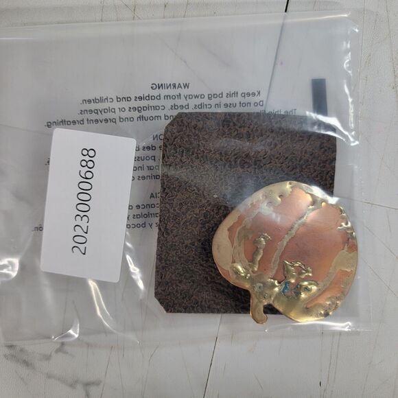Artisan Larry Bonnot Copper Pin Brooch Vtg handmade Pumpkin Fall Halloween MO - Picture 7 of 7